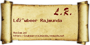 Löwbeer Rajmunda névjegykártya